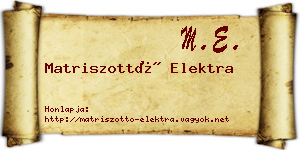 Matriszottó Elektra névjegykártya